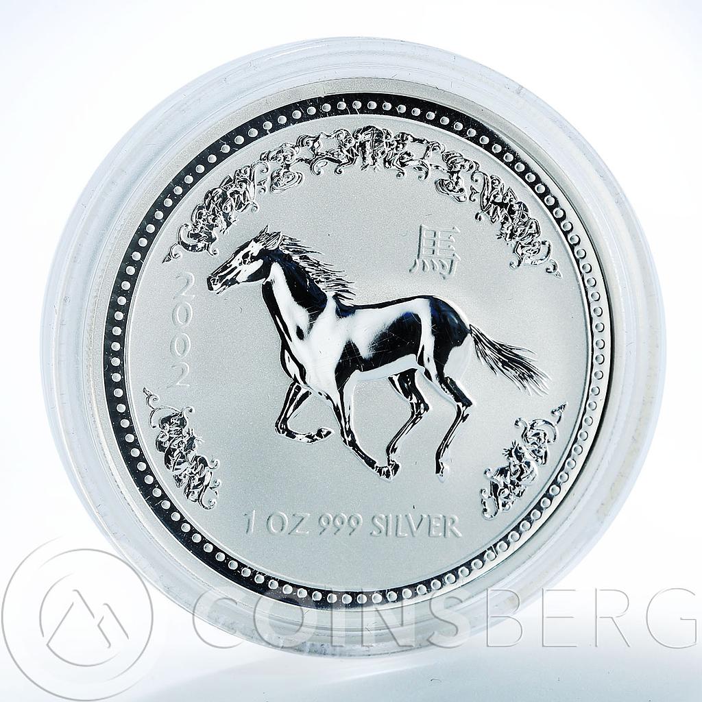 Australia 1 dollar Lunar Calendar I Year of the Horse silver coin 2002