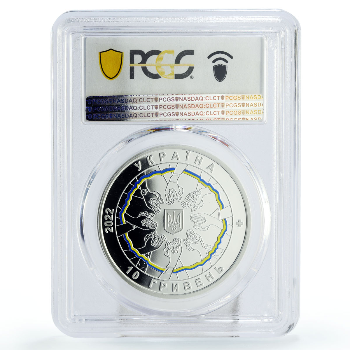 Ukraine 10 hryvnias In Unity Strength Countries Flags PR70 PCGS silver coin 2022