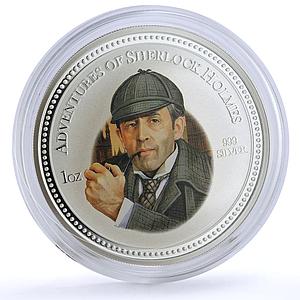 Cook Islands 2 dollars Sherlock Holmes Adventures Movie colored silver coin 2007