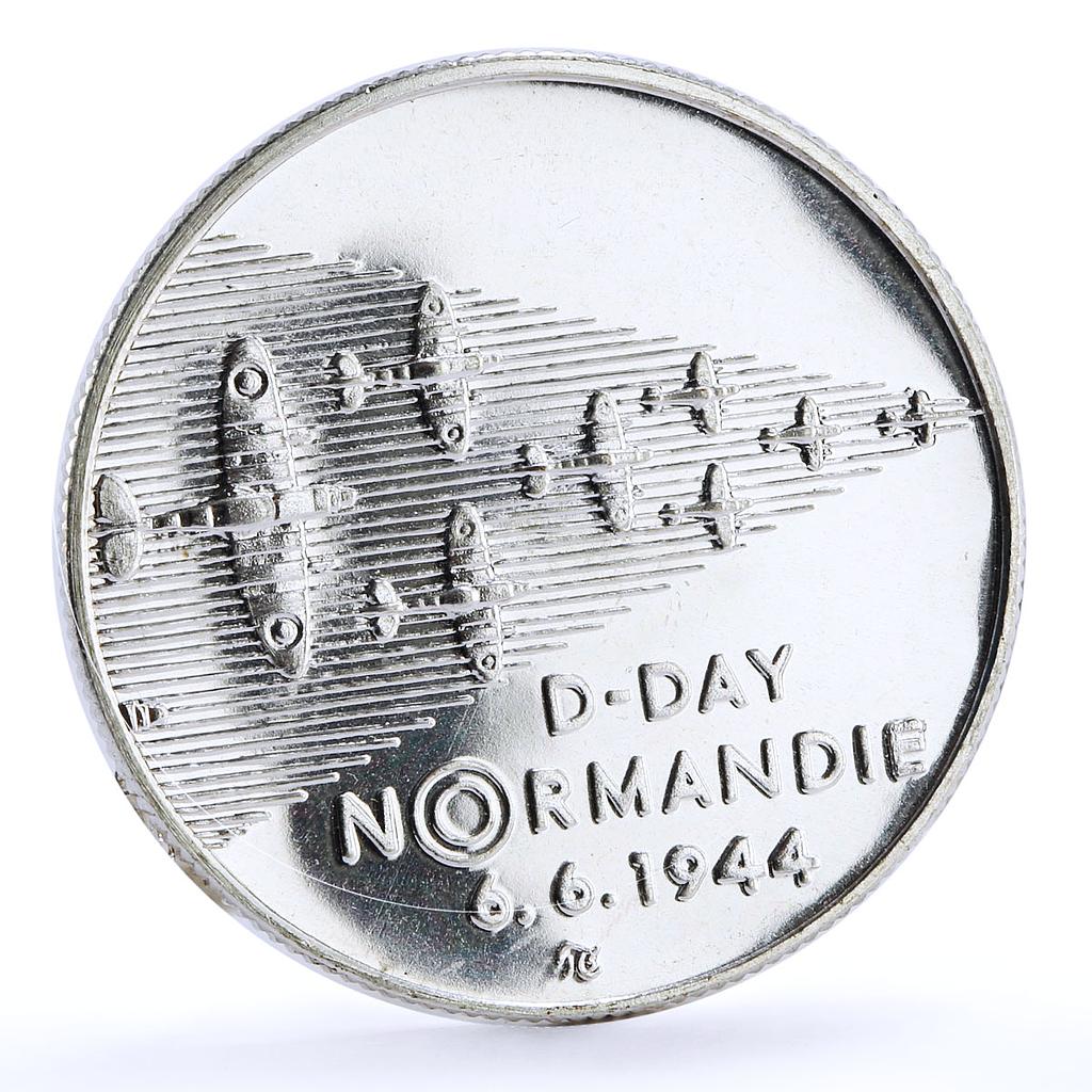 Czech Republic 200 korun Normandy Landings Planes Aviation silver coin 1994