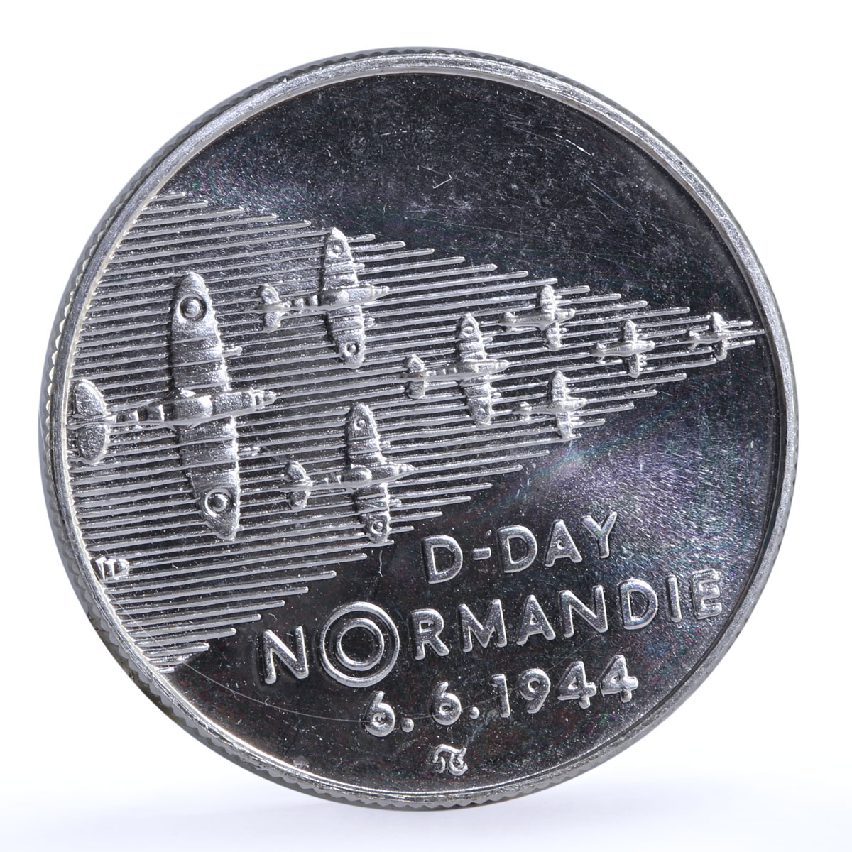 Czech Republic 200 korun Normandy Landings Planes Aviation silver coin 1994
