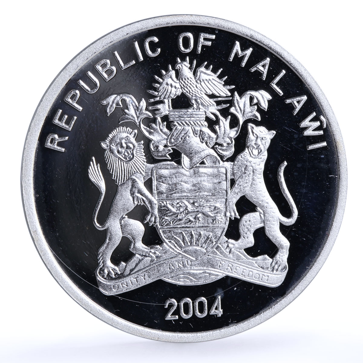 Malawi 20 kwacha Conservation Wildlife Big Five Tiger Fauna silver coin 2004