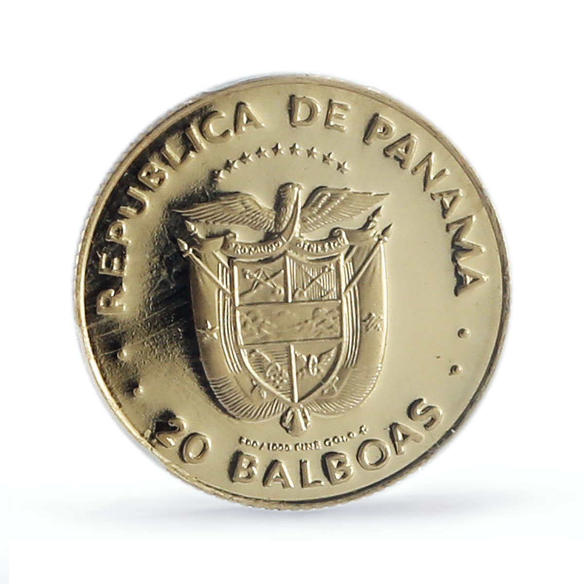 Panama 20 balboas Conservation Wildlife Puma Cat Fauna PR68 PCGS gold coin 1984