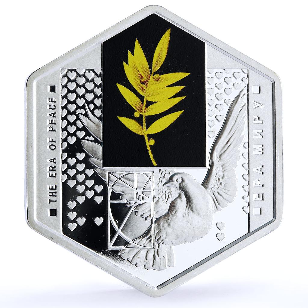 Ukraine 5 hryvnias Era of Peace Dove Bird colored proof silver coin 2018