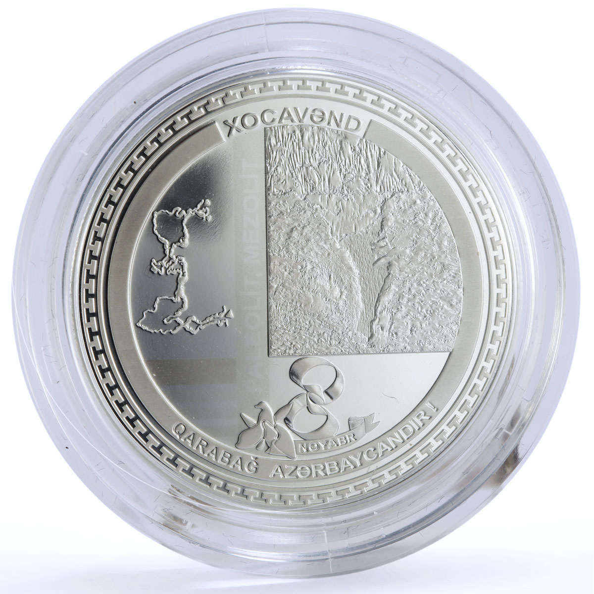 Azerbaijan 5 manat Karabakh War Victory Khojavand District silver coin 2021