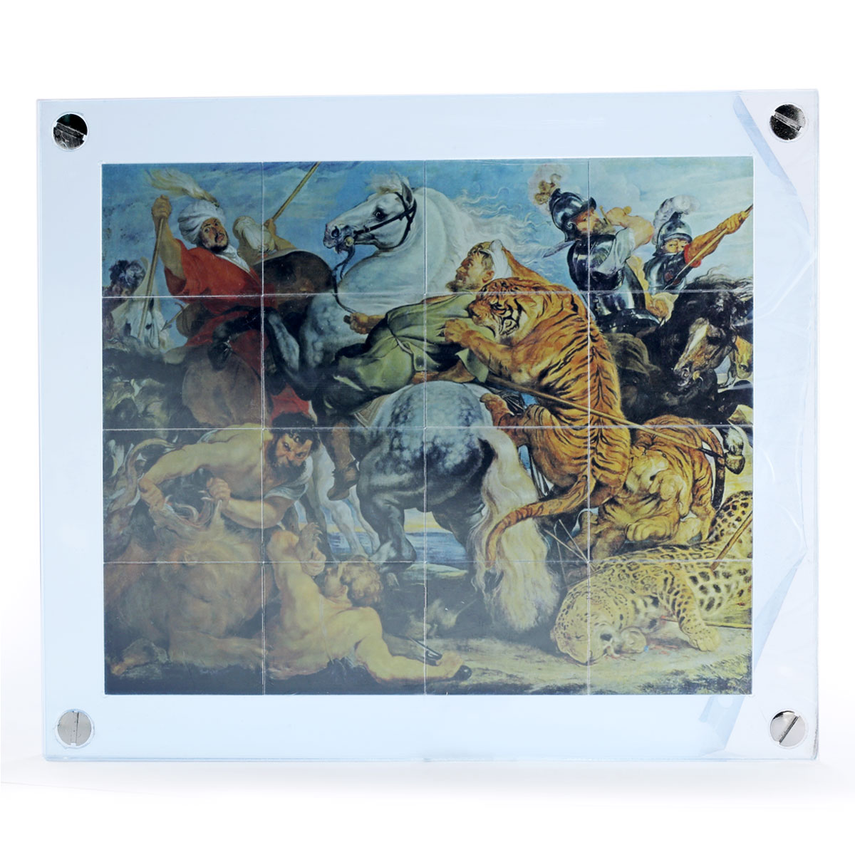 Cameroon set of 16 coins Peter Paul Rubens Tiger Hunt Art silver coins 2016