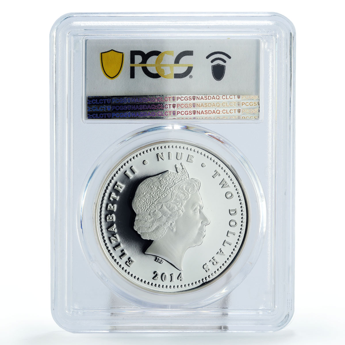 Niue 2 dollars Anne Geddes Art Baby Christmas Sock PR69 PCGS silver coin 2014