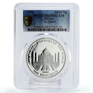 Bhutan 2000 ngultrum World of Wonders Taj Mahal PR69 PCGS silver coin 2004