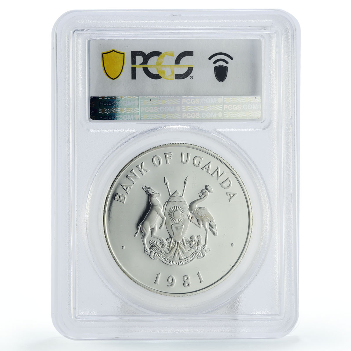 Uganda 200 shillings Disabled Persons Year PR67 PCGS silver piedfort coin 1981