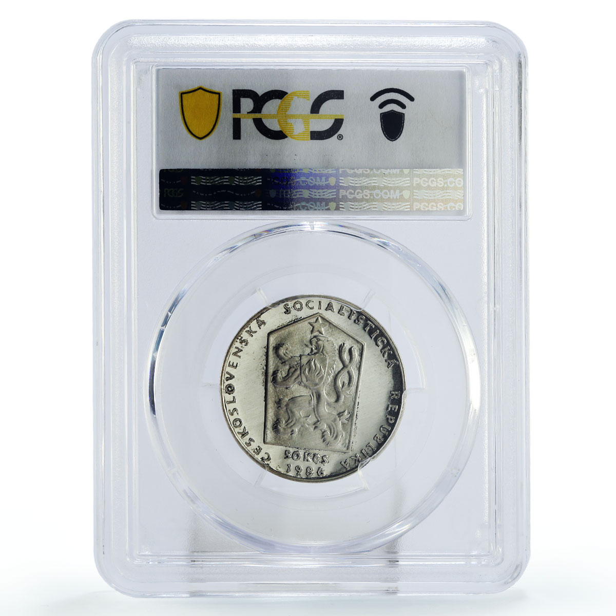 Czechoslovakia 50 korun Cesky Krumlov City Architecture PR66 PCGS Ag coin 1986