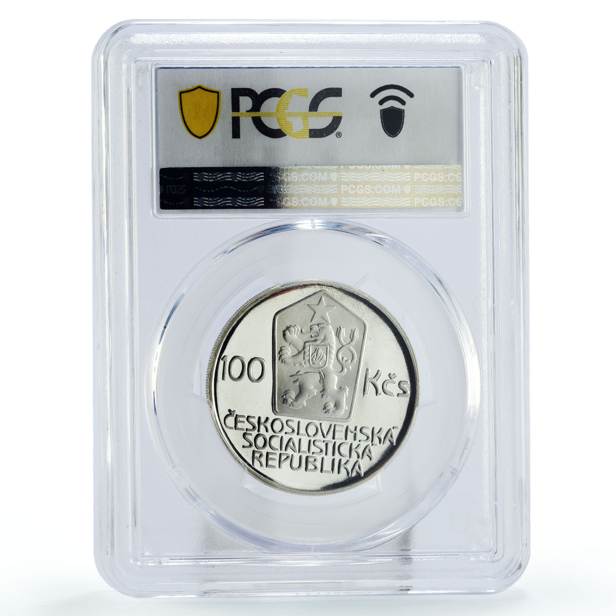 Czechoslovakia 100 korun Karel Hynek Macha Literature PR67 PCGS silver coin 1986