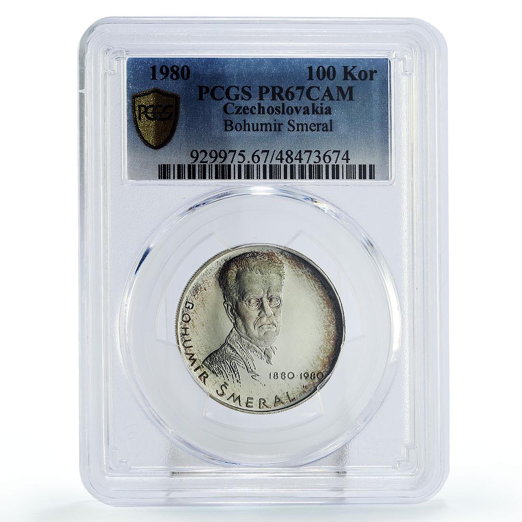 Czechoslovakia 100 korun Bohumir Smeral Politics PR67 PCGS silver coin 1980