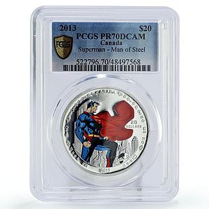 Canada 20 dollars Superman Man of Steel Comics PR70 PCGS silver coin 2013