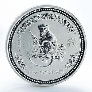 Australia $1 Year of the Monkey Lunar Series I 1 Oz Silver coin 2004