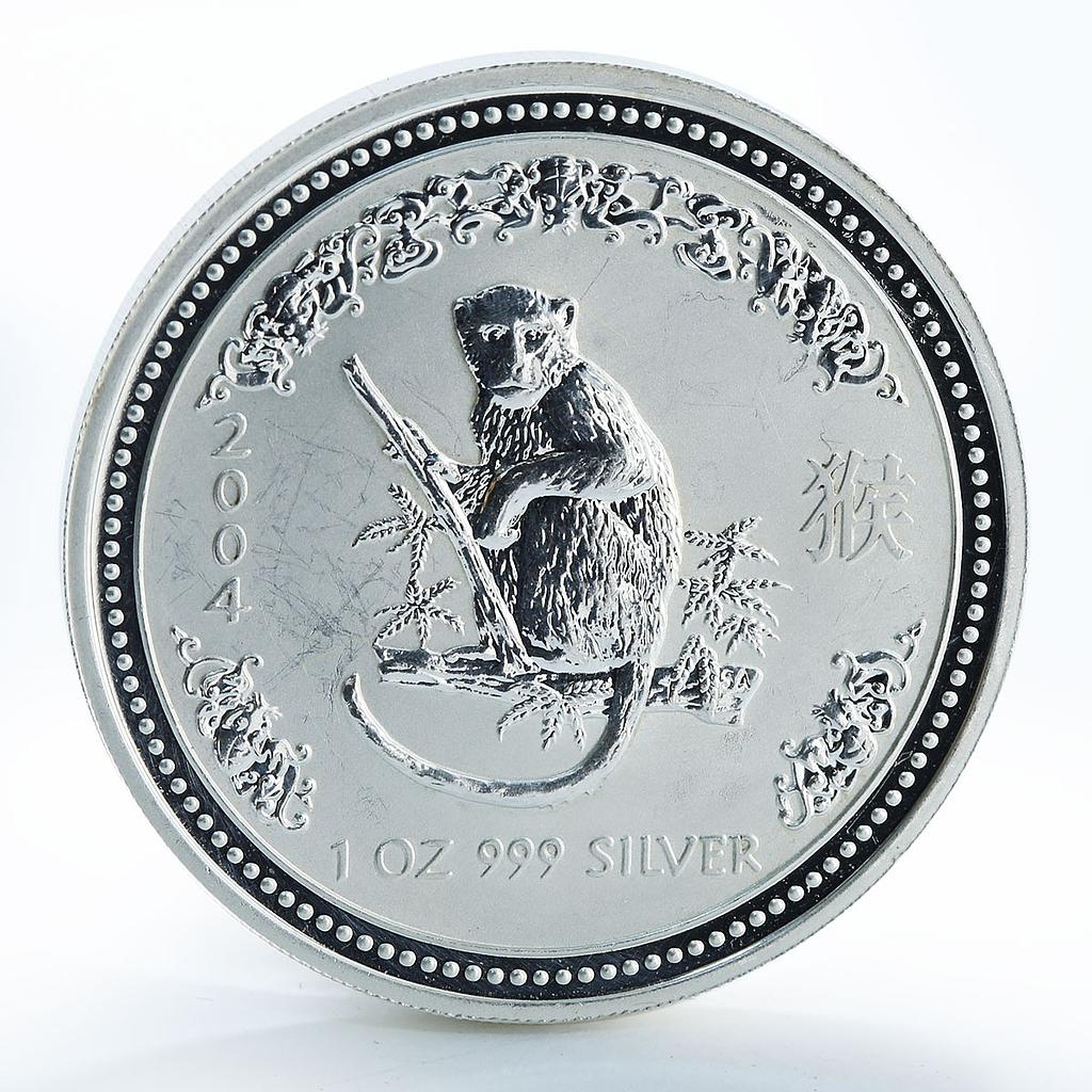 Australia $1 Year of the Monkey Lunar Series I 1 Oz Silver coin 2004