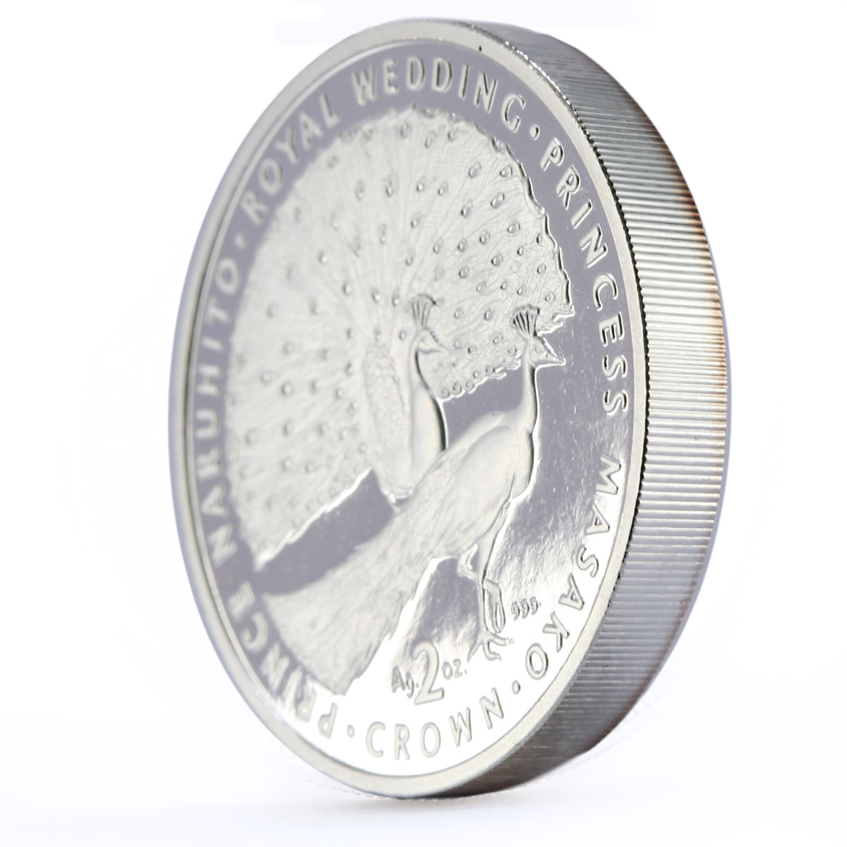 Gibraltar 2 crowns Royal Wedding Peacocks proof silver coin 1993