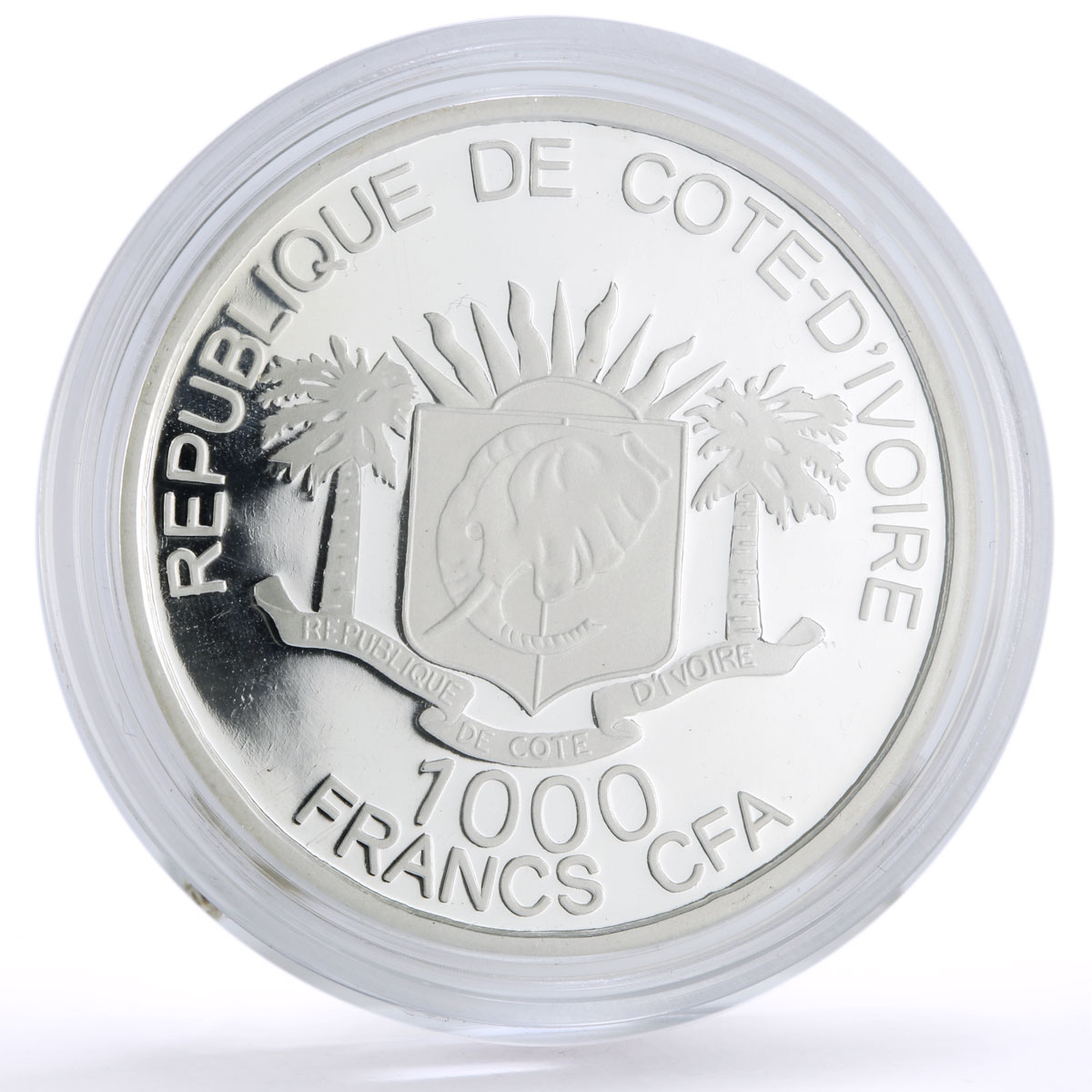 Ivory Coast 1000 francs Conservation Wildlife Buntbock Fauna silver coin 2007