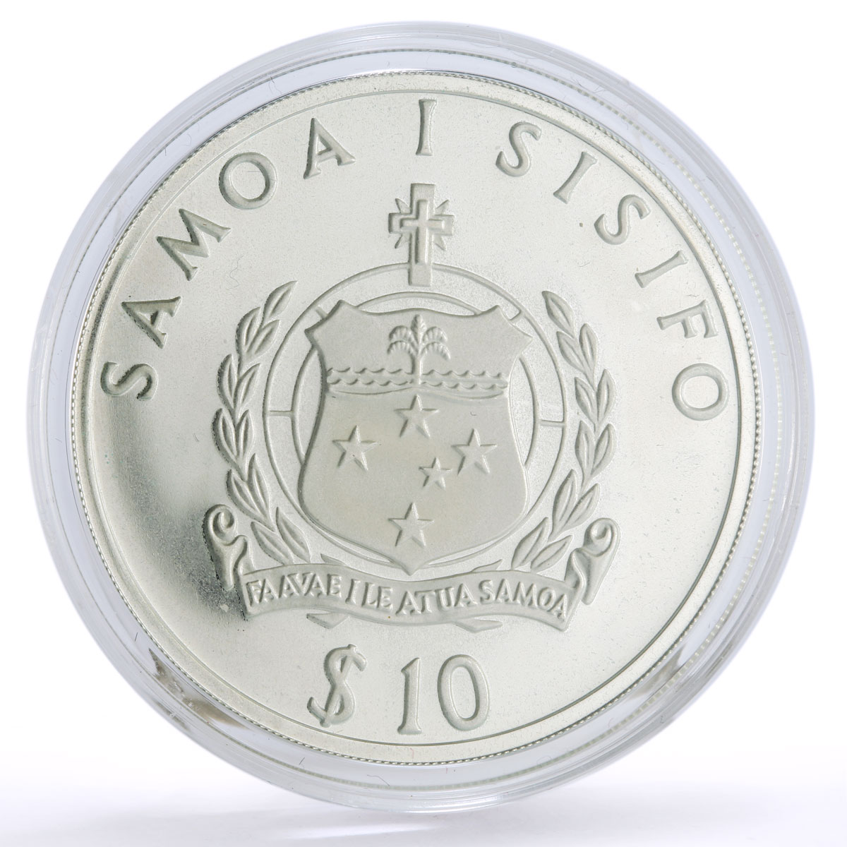 Samoa 10 dollars Conservation Wildlife Pair of Birds Fauna silver coin 1992