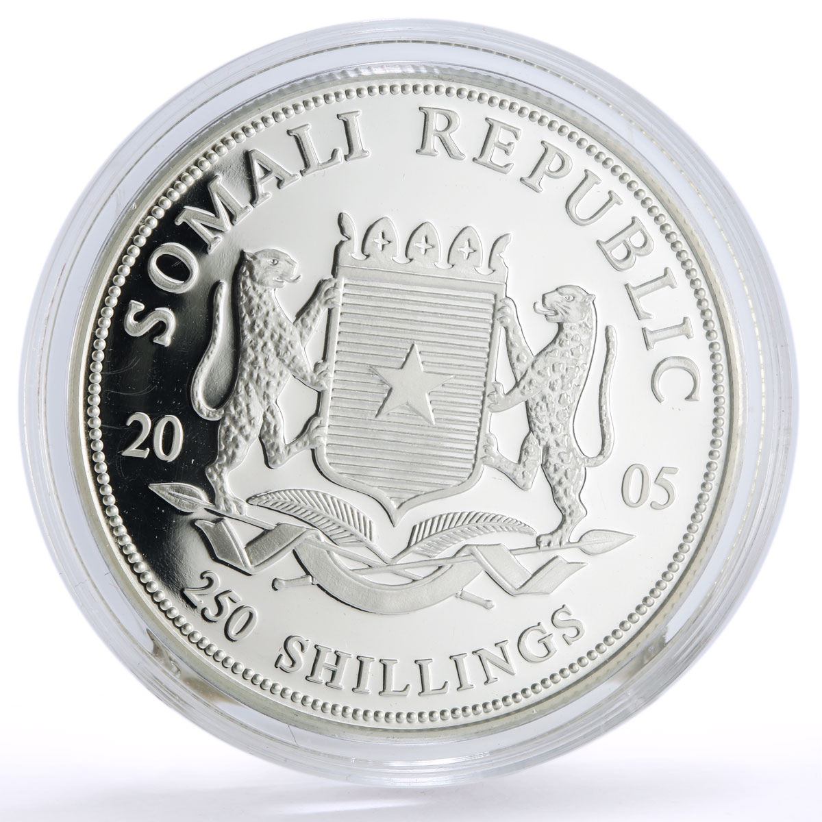 Somalia 250 shillings Conservation Wildlife Cormorant Bird Fauna Ag coin 2005