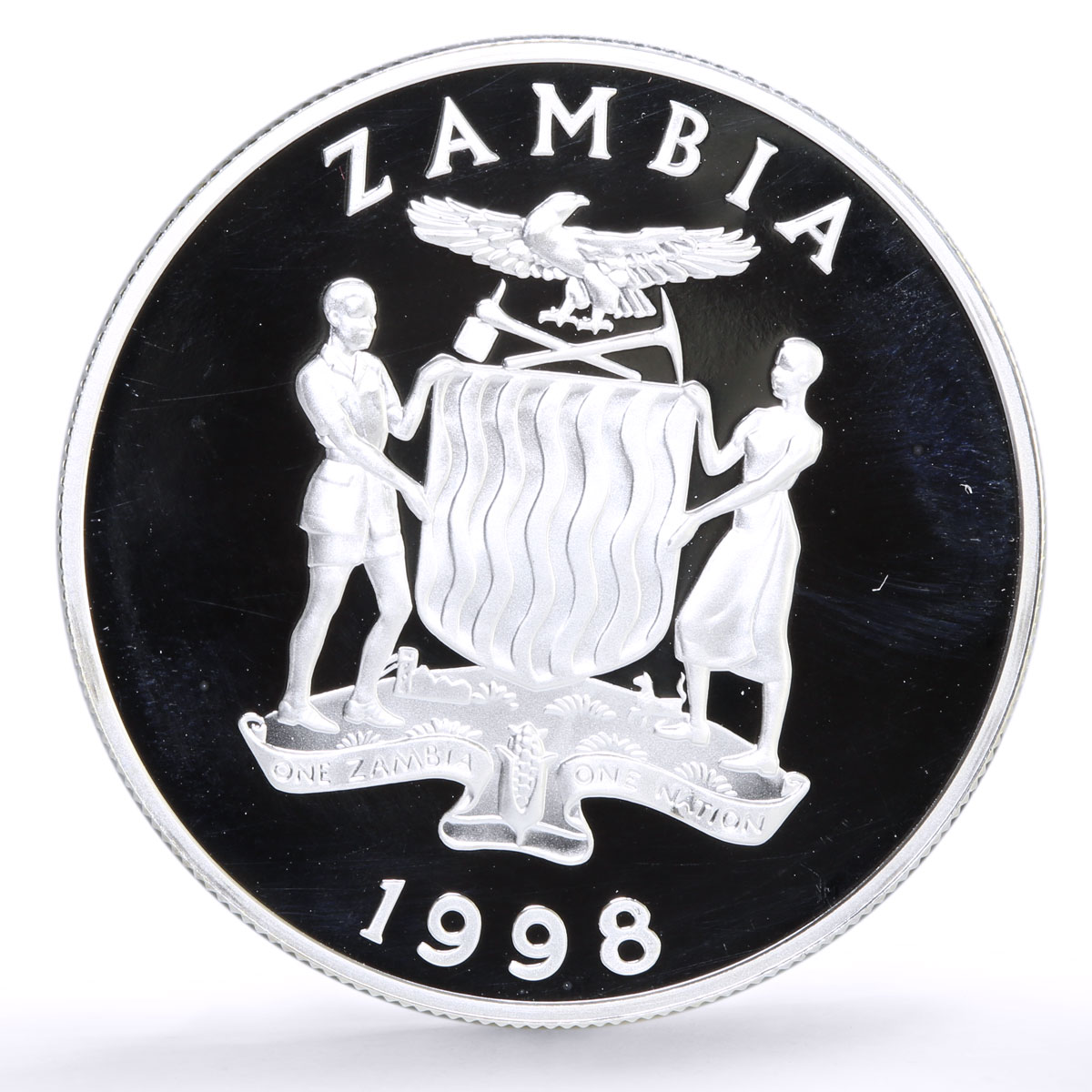 Zambia 100 kwacha Conservation Wildlife Gazelle Fauna proof silver coin 1998