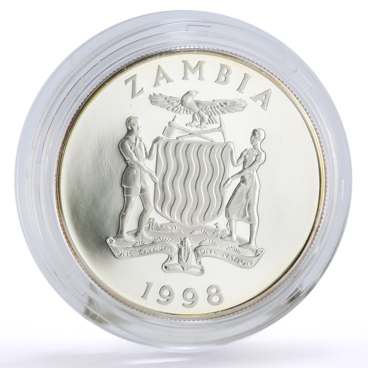 Zambia 100 kwacha Conservation Wildlife Antilope Fauna proof silver coin 1998