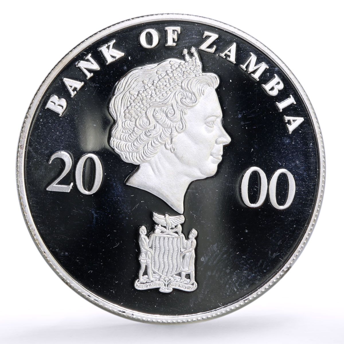 Zambia 1000 kwacha Conservation Wildlife Okapi Johnson Fauna silver coin 2000