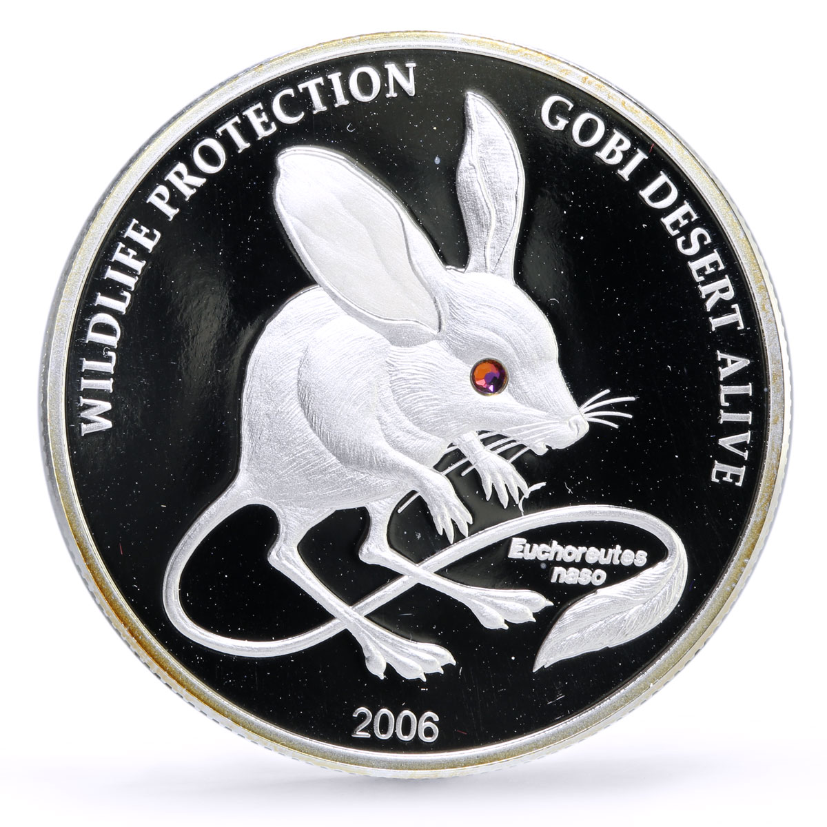 Mongolia 500 togrog Conservation Wildlife Jerboa Fauna proof silver coin 2006