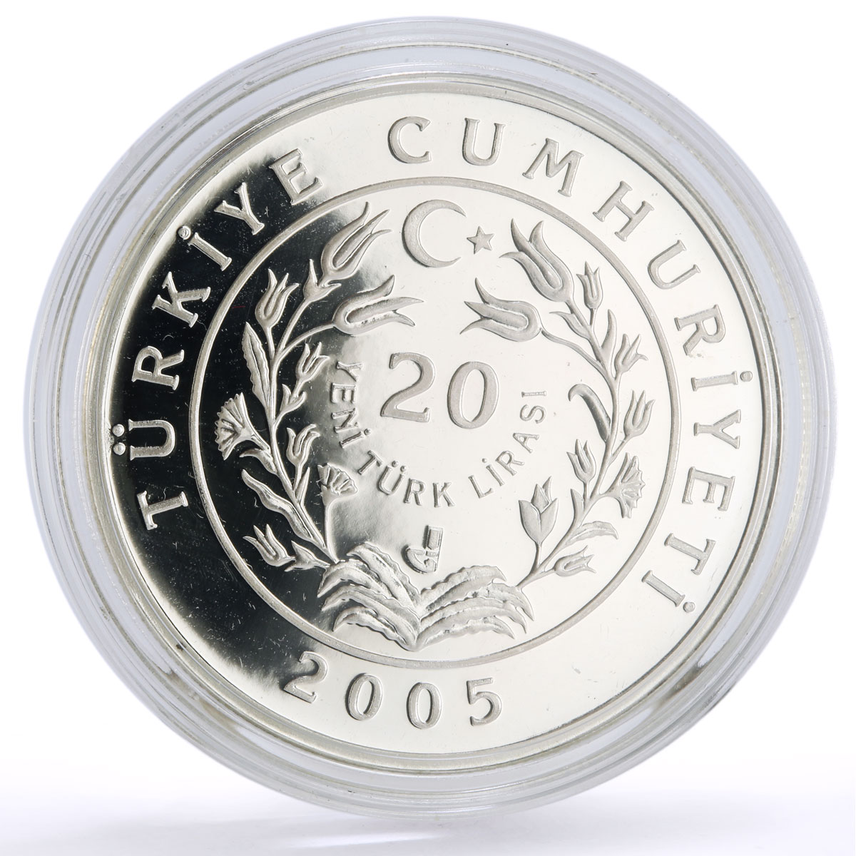 Turkey 20 lira Conservation Wildlife Kangal Dog Fauna proof silver coin 2005