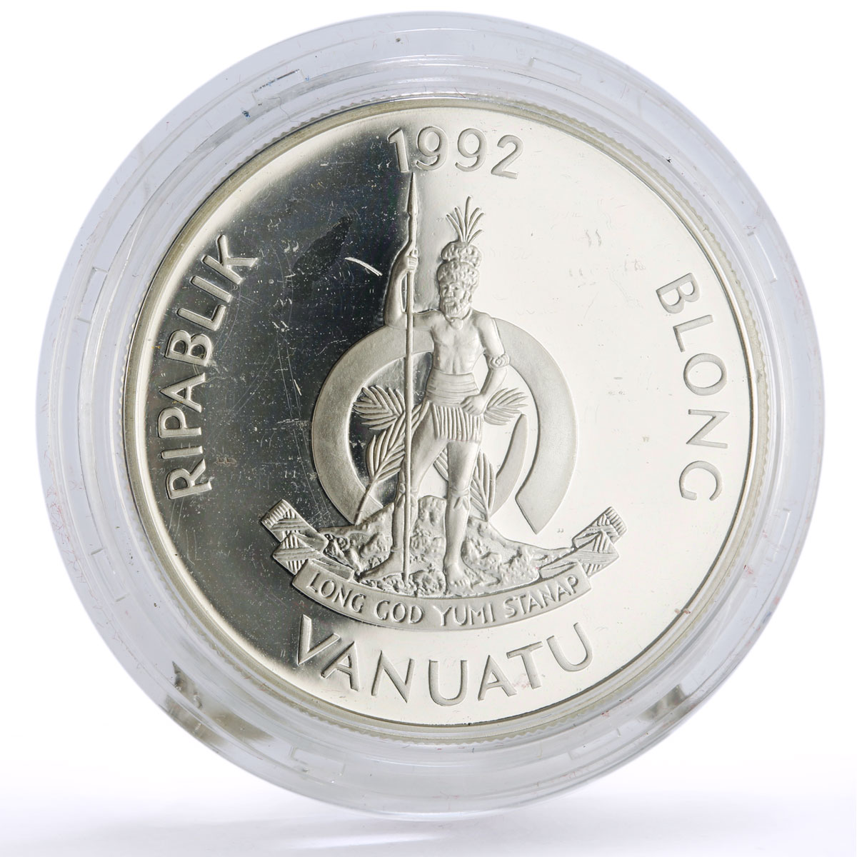 Vanuatu 50 vatu Spaceship Voyager Saturn Jupiter Planets Space silver coin 1998