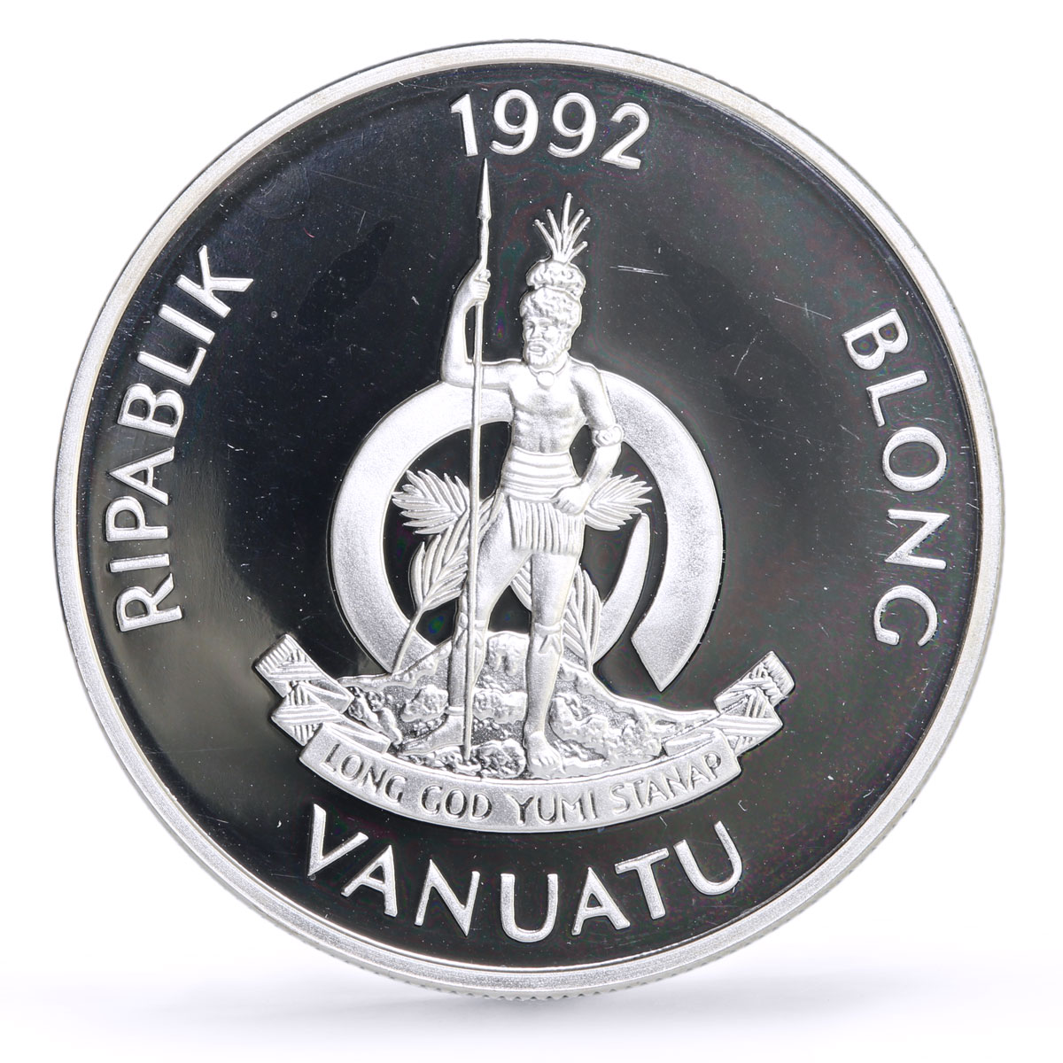 Vanuatu 50 vatu Spaceship Voyager Saturn Jupiter Planets Space silver coin 1998