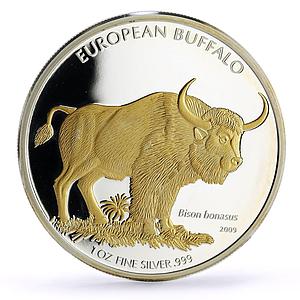 Cook Islands 5 dollars Conservation Wildlife Buffalo Bull Fauna silver coin 2009