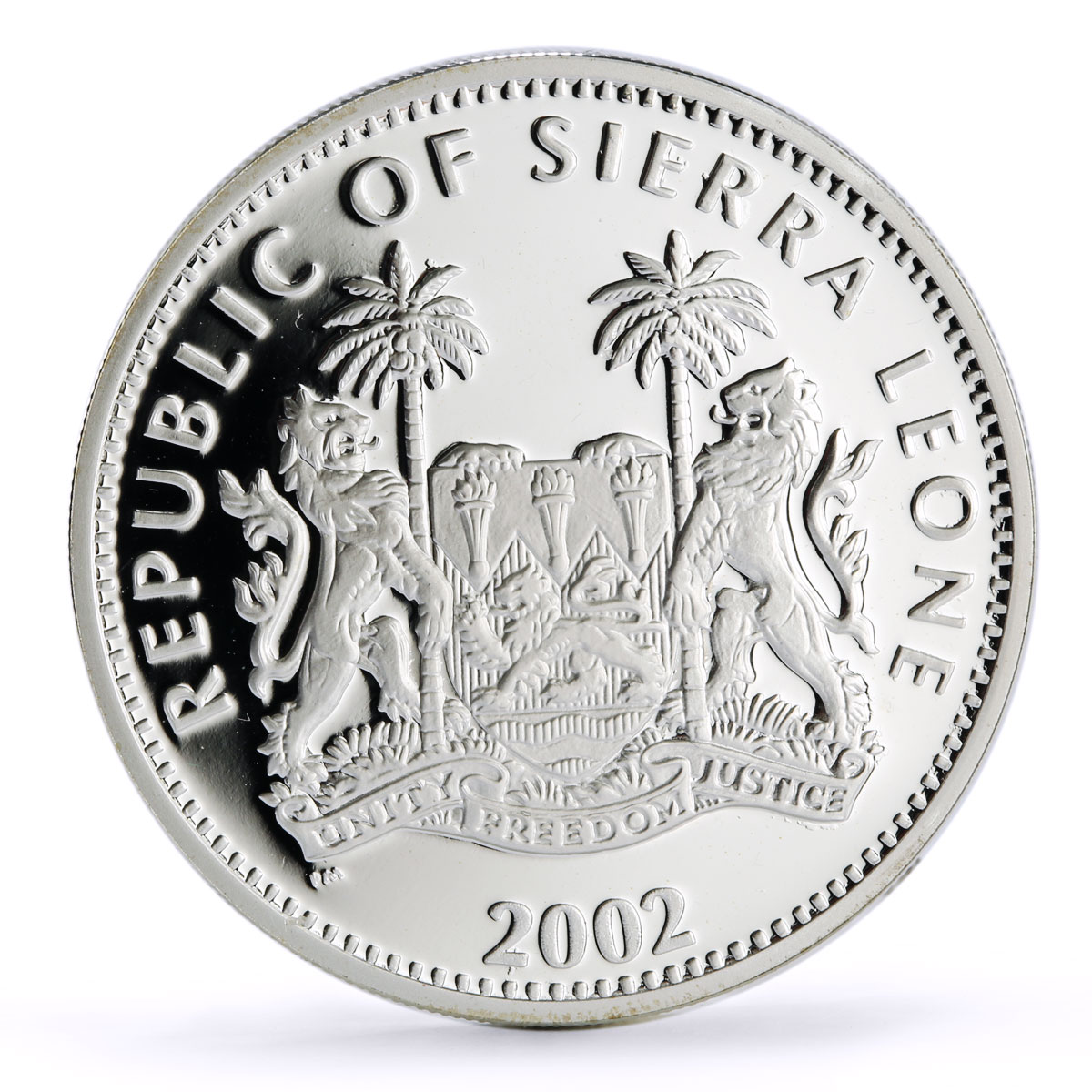 Sierra Leone 10 dollars Lunar Calendar Year of the Horse proof silver coin 2002