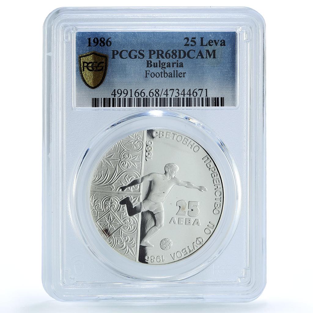 Bulgaria 25 leva Football World Cup in Mexico Player PR68 PCGS silver coin 1986 Bulgaria 25 leva Football World Cup in Mexico Player PR68 PCGS silver coin 1986