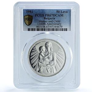 Bulgaria 50 leva 1300th Anniversary of Republic PR67 PCGS silver coin 1981