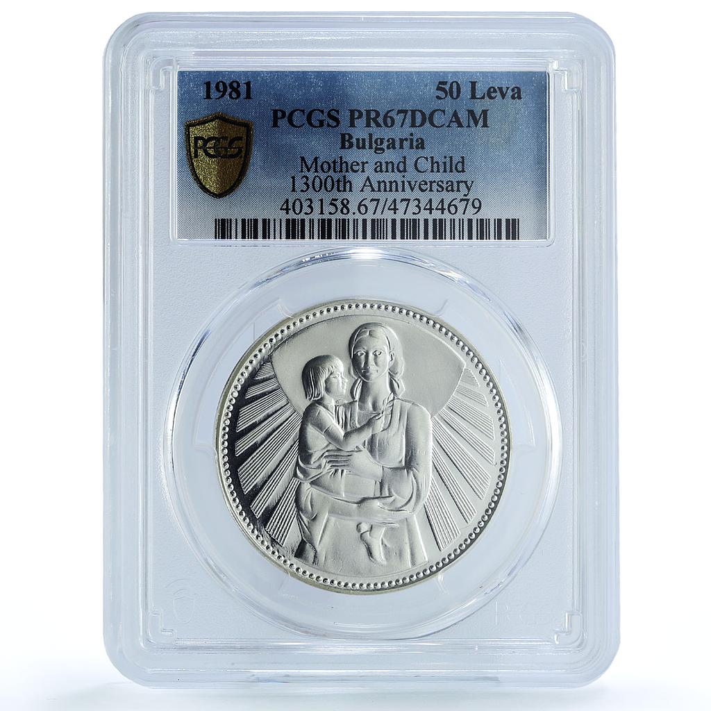 Bulgaria 50 leva 1300th Anniversary of Republic PR67 PCGS silver coin 1981 Bulgaria 50 leva 1300th Anniversary of Republic PR67 PCGS silver coin 1981