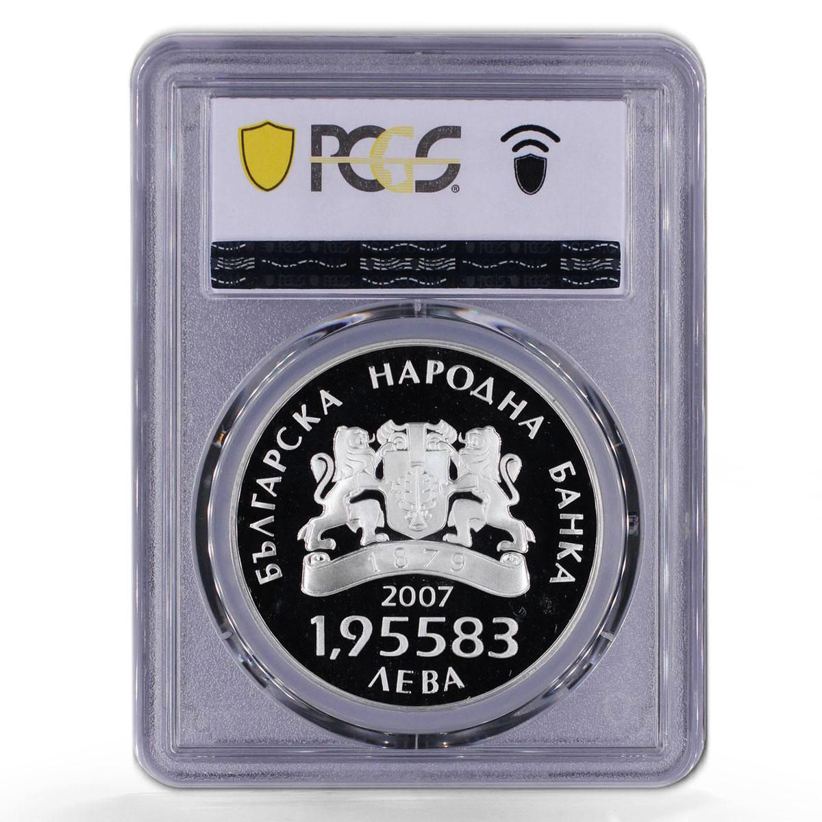 Bulgaria 1,95583 leva European Union Alphabet PR67 PCGS silver coin 2007