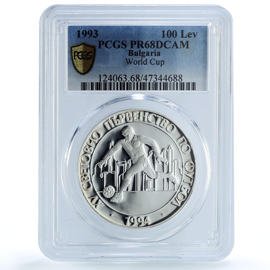 Bulgaria 100 leva Football World Cup in USA Player PR68 PCGS silver coin 1993 Bulgaria 100 leva Football World Cup in USA Player PR68 PCGS silver coin 1993