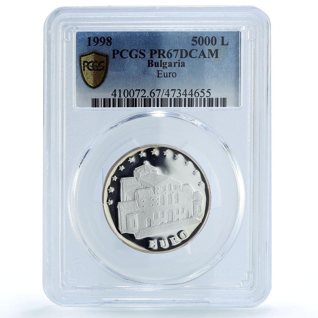 Bulgaria 5000 leva Association with European Union PR67 PCGS silver coin 1998 Bulgaria 5000 leva Association with European Union PR67 PCGS silver coin 1998