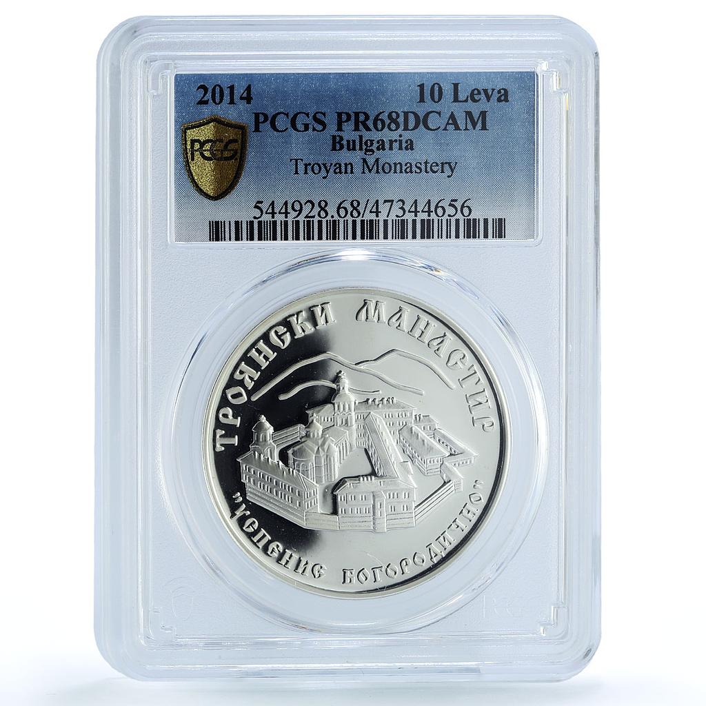 Bulgaria 10 leva Troyan Monastery Church Virgin Mary PR68 PCGS silver coin 2014 Bulgaria 10 leva Troyan Monastery Church Virgin Mary PR68 PCGS silver coin 2014