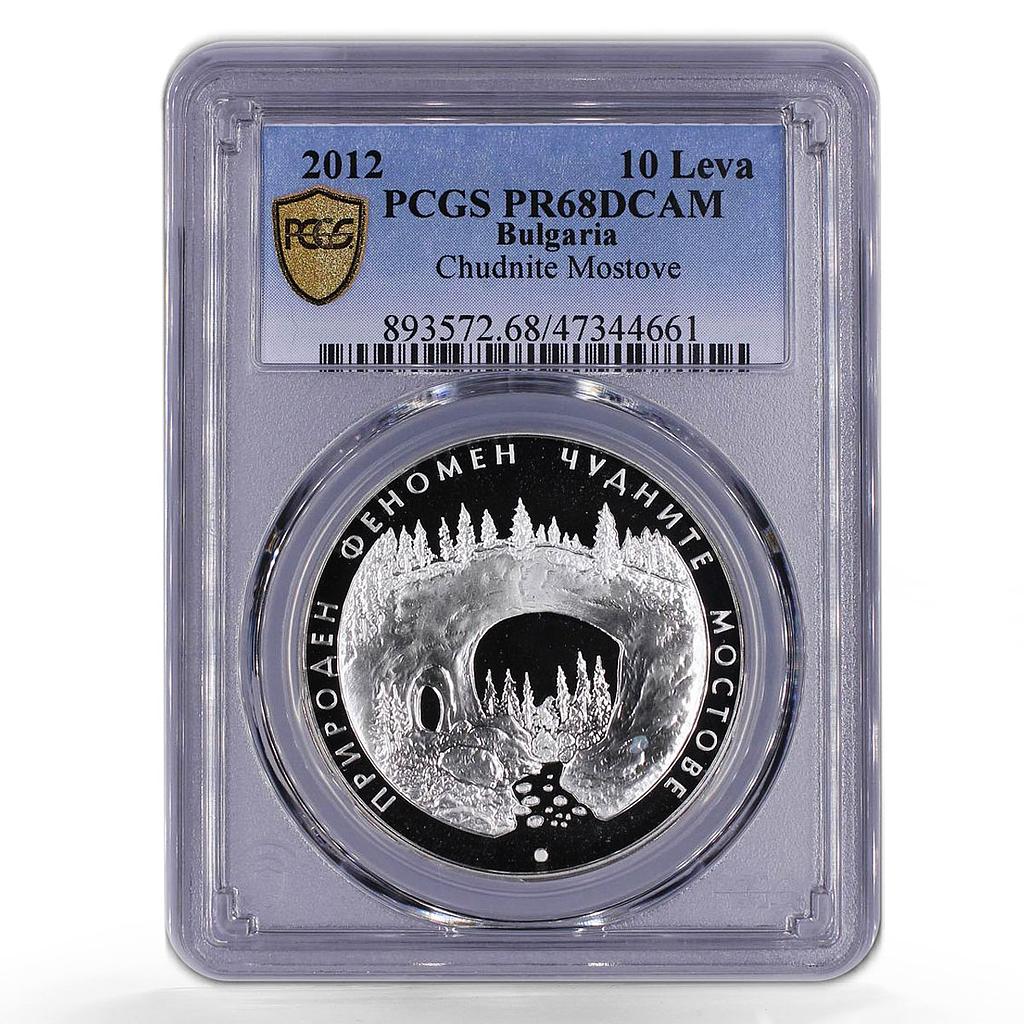 Bulgaria 10 leva Chudnite Mostove Wonderful Brideges PR68 PCGS silver coin 2012