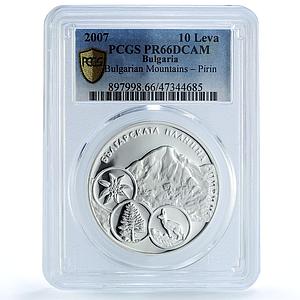 Bulgaria 10 leva Mountain Pirin Fauna FLora Nature PR66 PCGS silver coin 2007