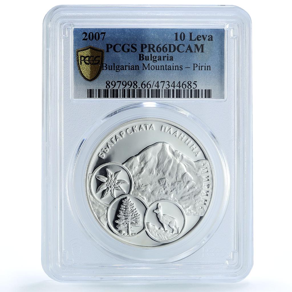 Bulgaria 10 leva Mountain Pirin Fauna FLora Nature PR66 PCGS silver coin 2007 Bulgaria 10 leva Mountain Pirin Fauna FLora Nature PR66 PCGS silver coin 2007