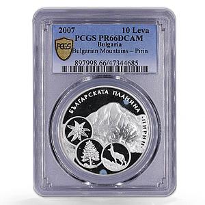 Bulgaria 10 leva Mountain Pirin Fauna FLora Nature PR66 PCGS silver coin 2007