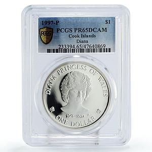 Cook Islands 1 dollar Princess Diana Death Politics PR65 PCGS silver coin 1997