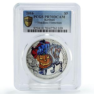 Kiribati 5 dollars Crypt Headless Horseman PR70 PCGS colored silver coin 2016