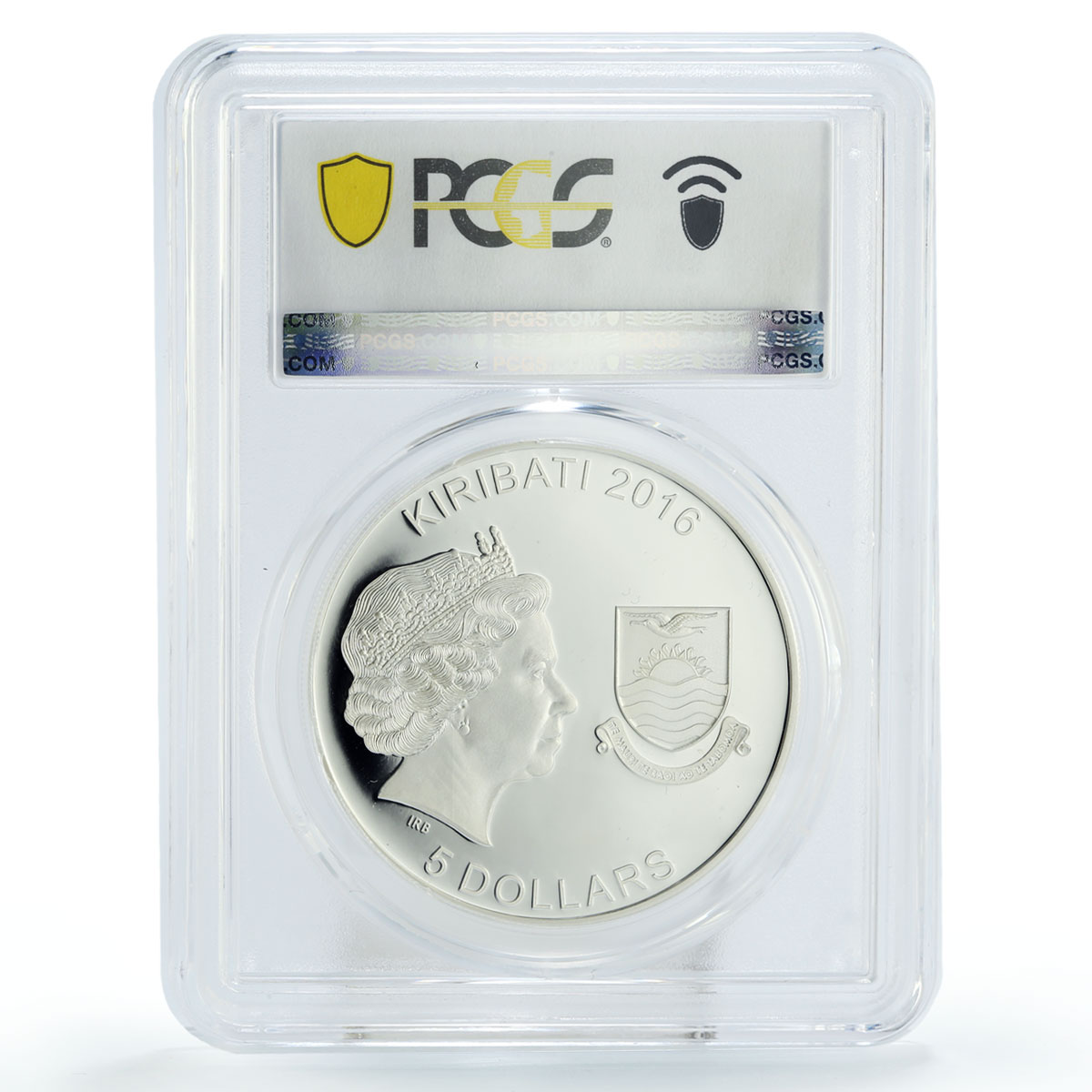 Kiribati 5 dollars Crypt Grim Reaper PR70 PCGS colored silver coin 2016