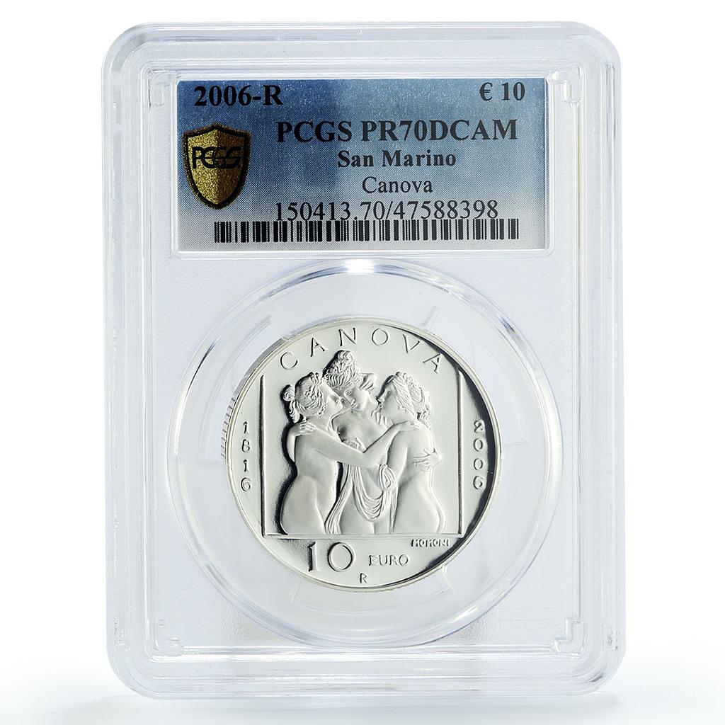 San Marino 10 euro Sculptor Antonio Canova Graces Art PR70 PCGS silver coin 2006