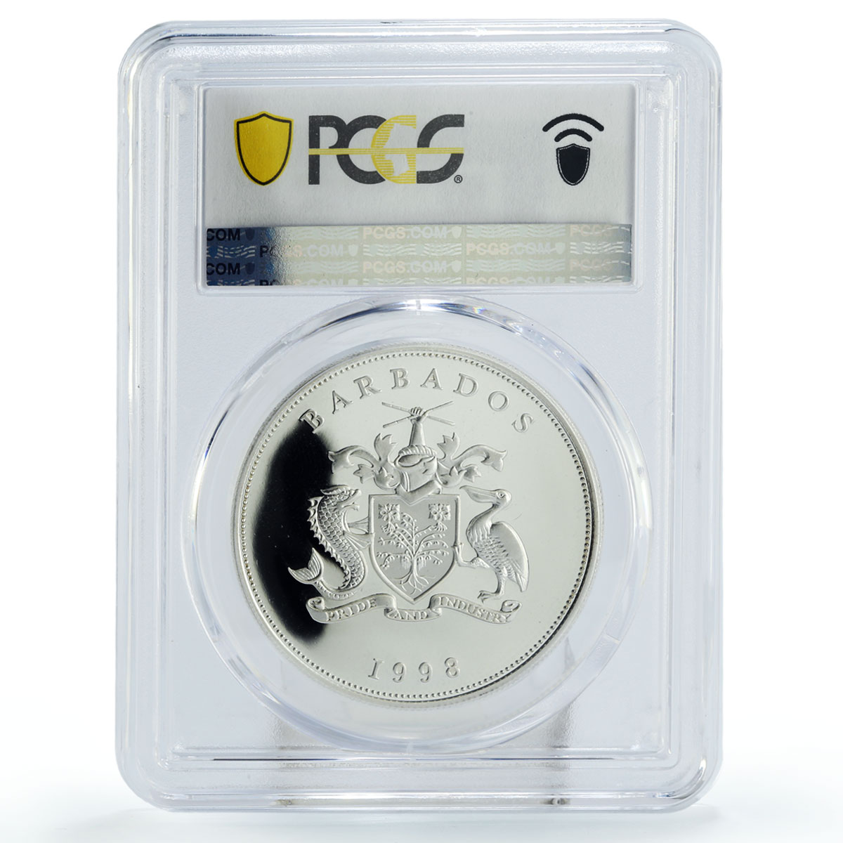 Barbados 10 dollars West Indies University Jubilee PR70 PCGS silver coin 1998