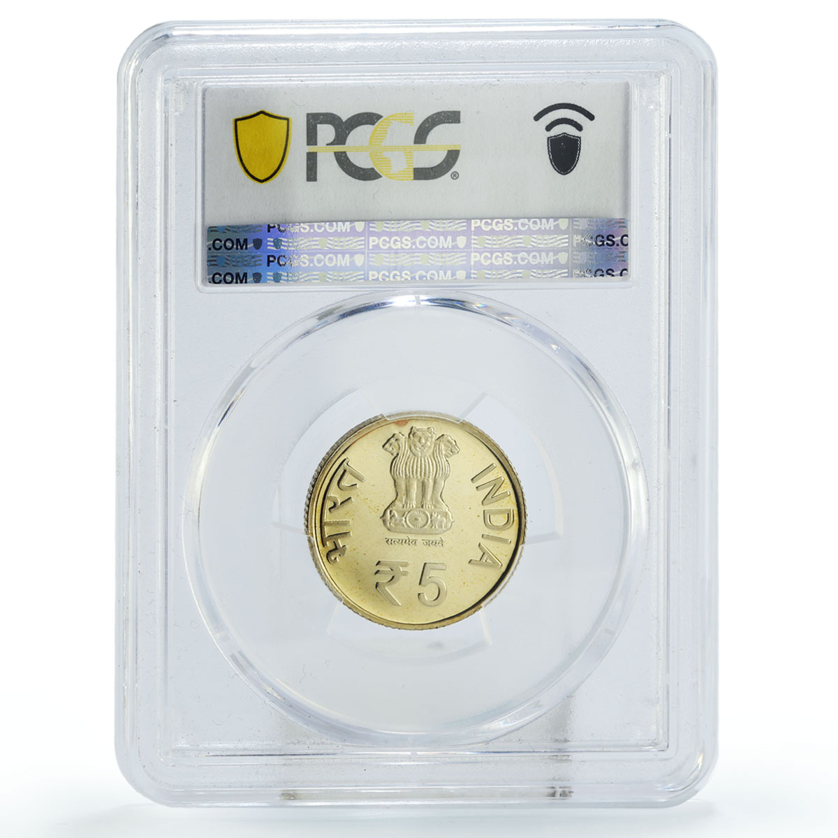 India 5 rupees 150 Years of Motilal Nehru PR68 PCGS NiBrass coin 2012