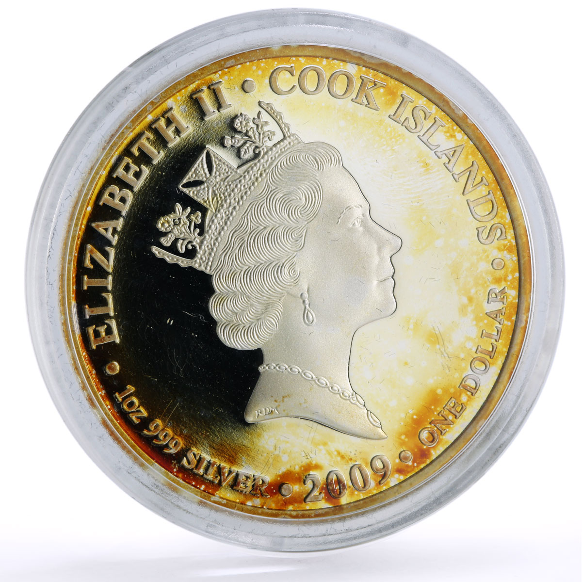 Cook Islands 1 dollar James Cook Reef Striking Ship Clipper silver coin 2009